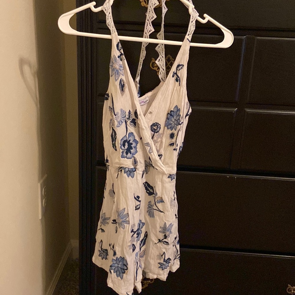 Blue Floral Romper